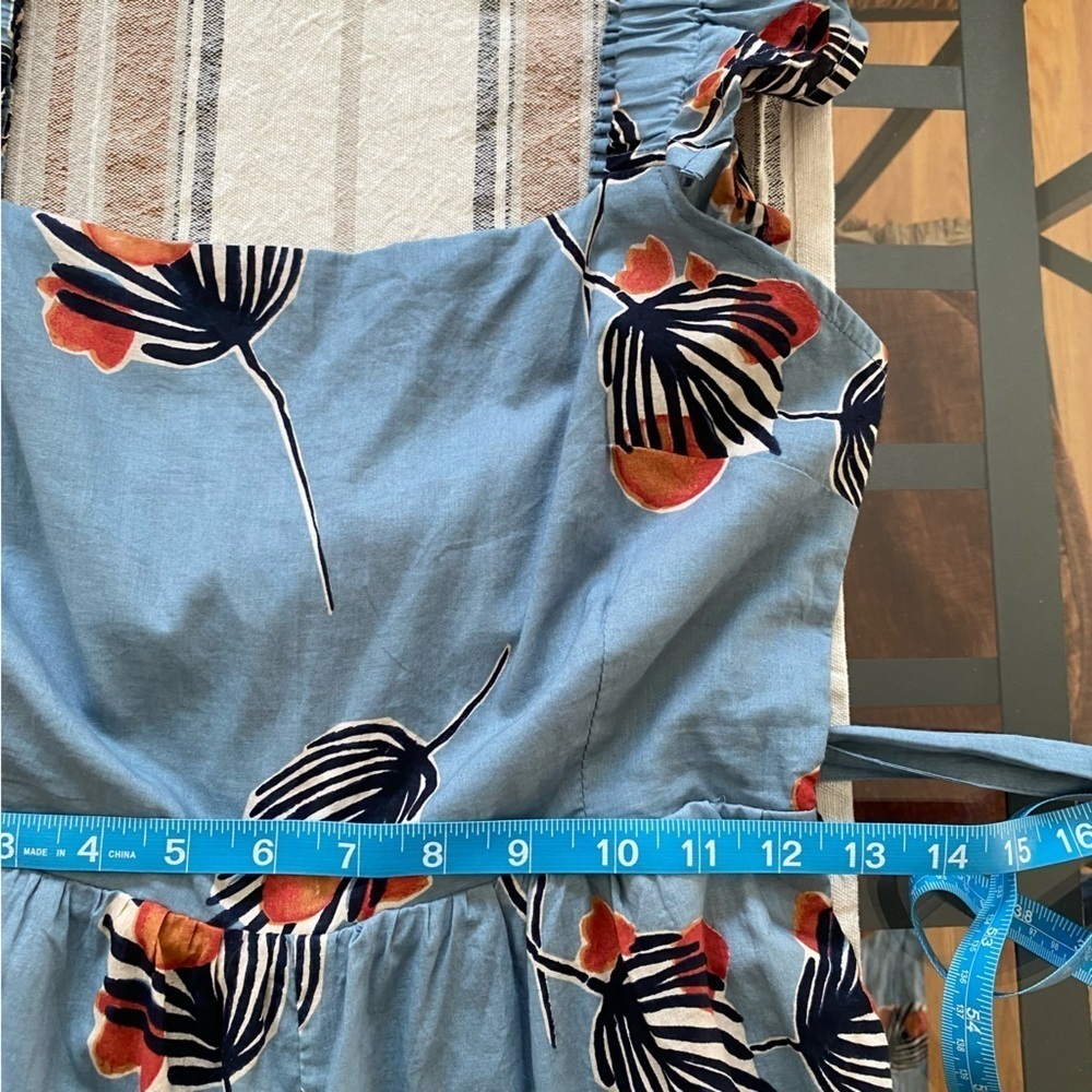Anthropologie Bel Kazan Blue Red Floral Evie Jumpsuit XS - Picture 13 of 16